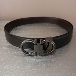 Men's Adjustable and Reversible Gancini Belt